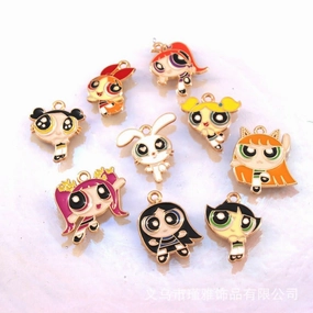 Wholesale 10pcs Creative Big Eyes Cartoon Diy Alloy Oil Drop Pendant