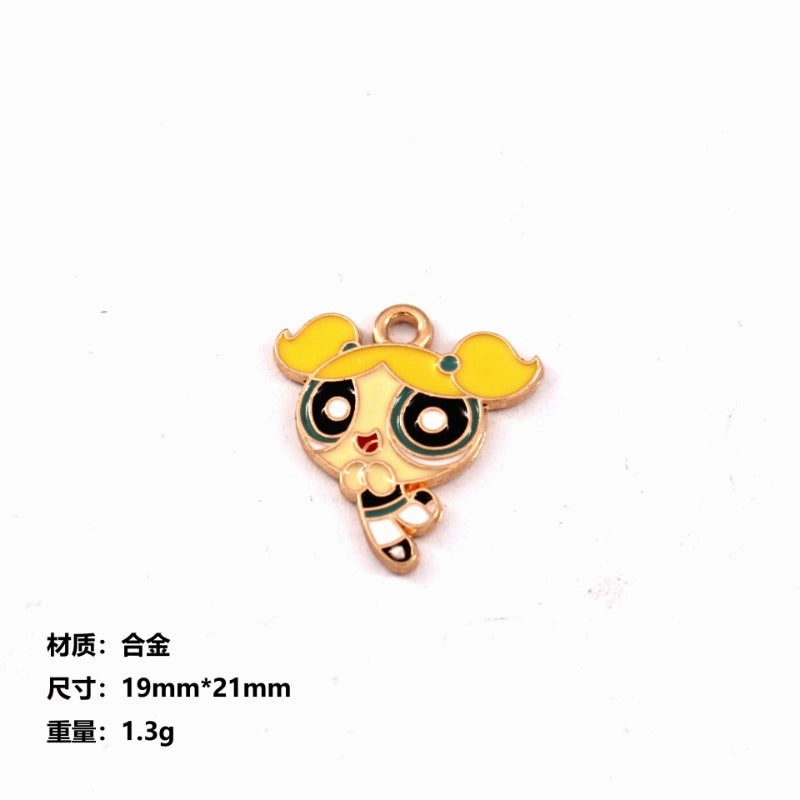 Wholesale 10pcs Creative Big Eyes Cartoon Diy Alloy Oil Drop Pendant