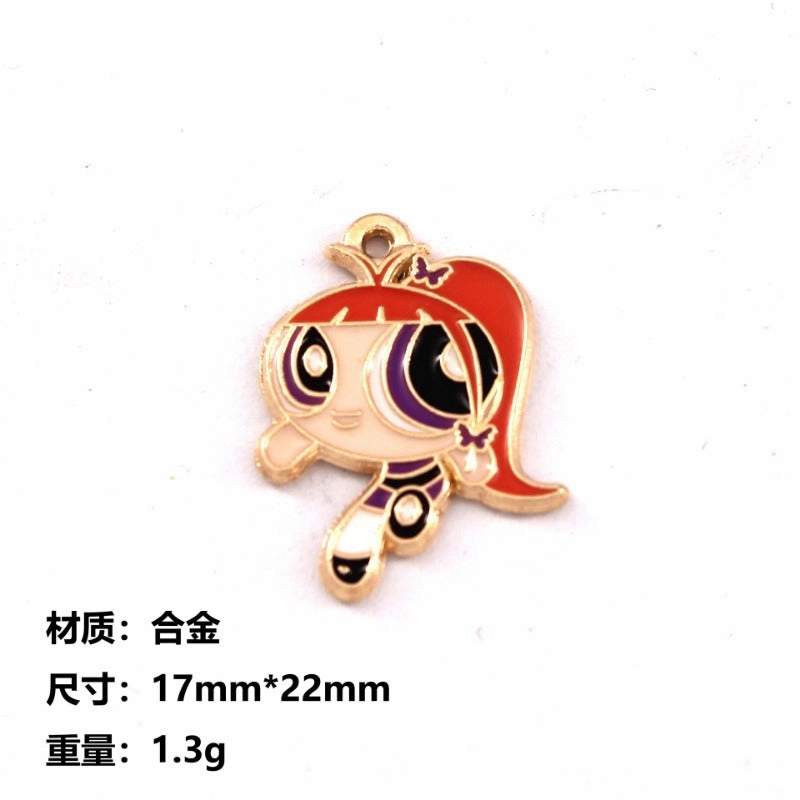 Wholesale 10pcs Creative Big Eyes Cartoon Diy Alloy Oil Drop Pendant
