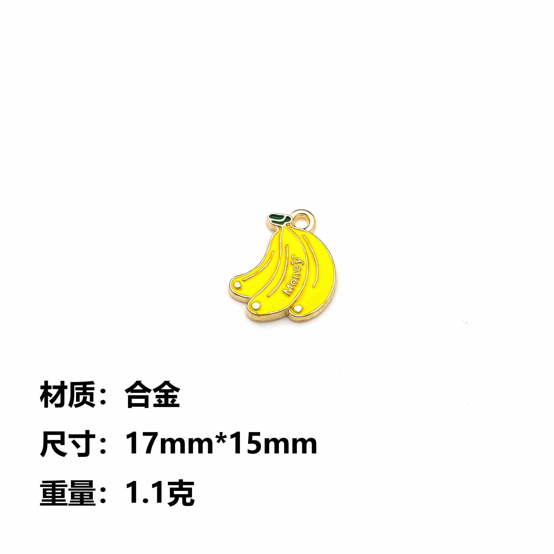 Wholesale 10pcs Cute Cartoon Fruit Letter DIY Alloy Oil Drop Keychain Pendant