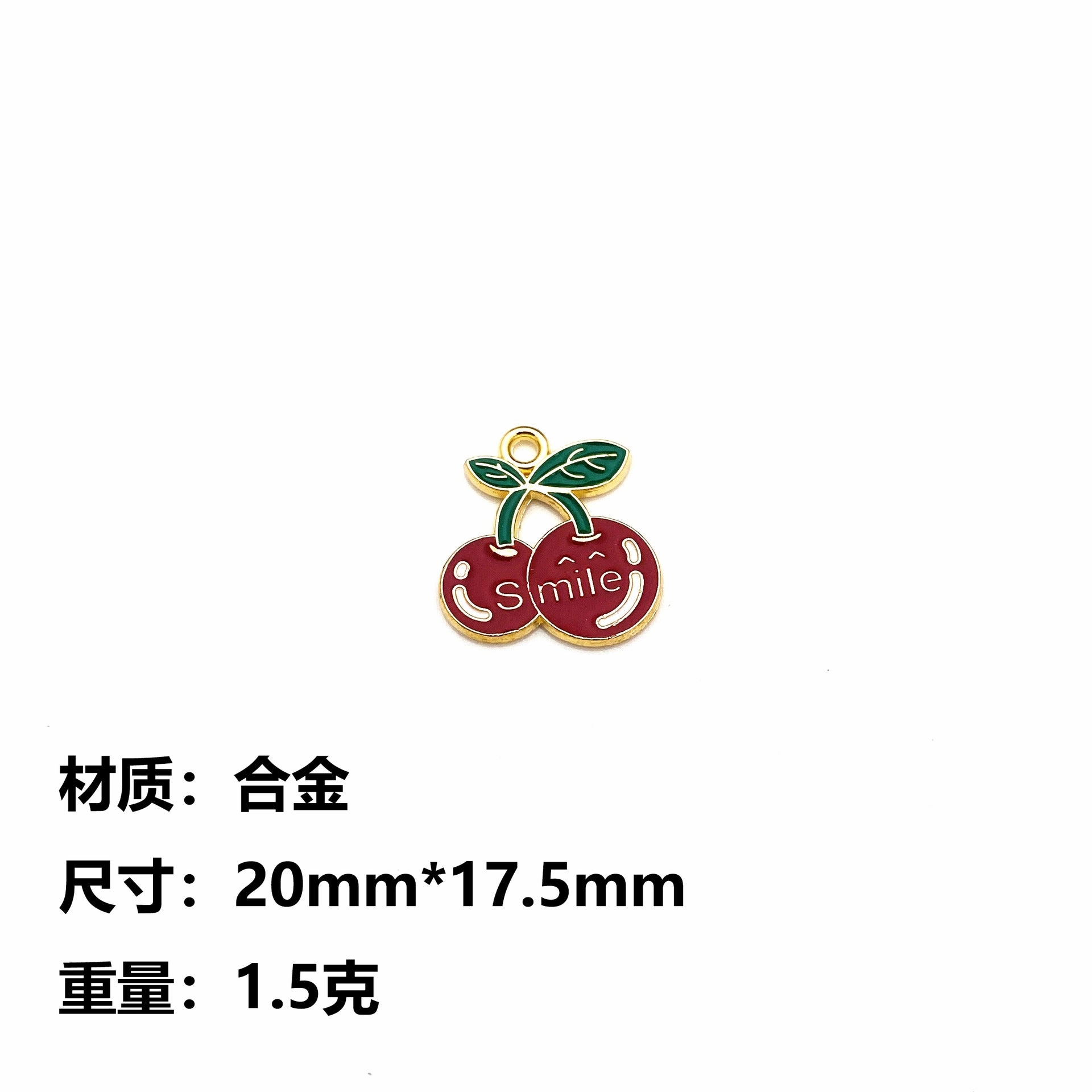 Wholesale 10pcs Cute Cartoon Fruit Letter DIY Alloy Oil Drop Keychain Pendant