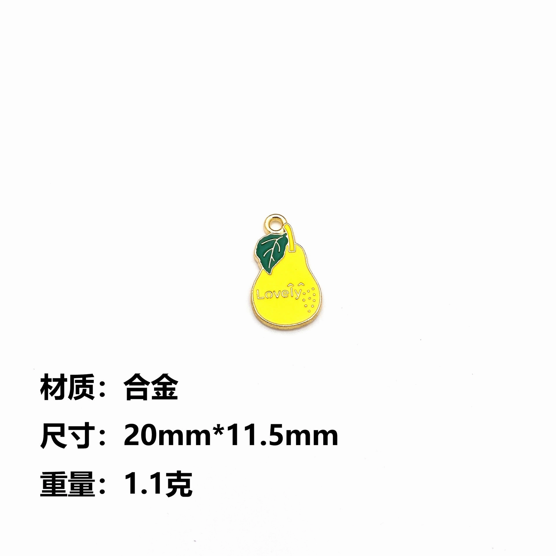Wholesale 10pcs Cute Cartoon Fruit Letter DIY Alloy Oil Drop Keychain Pendant