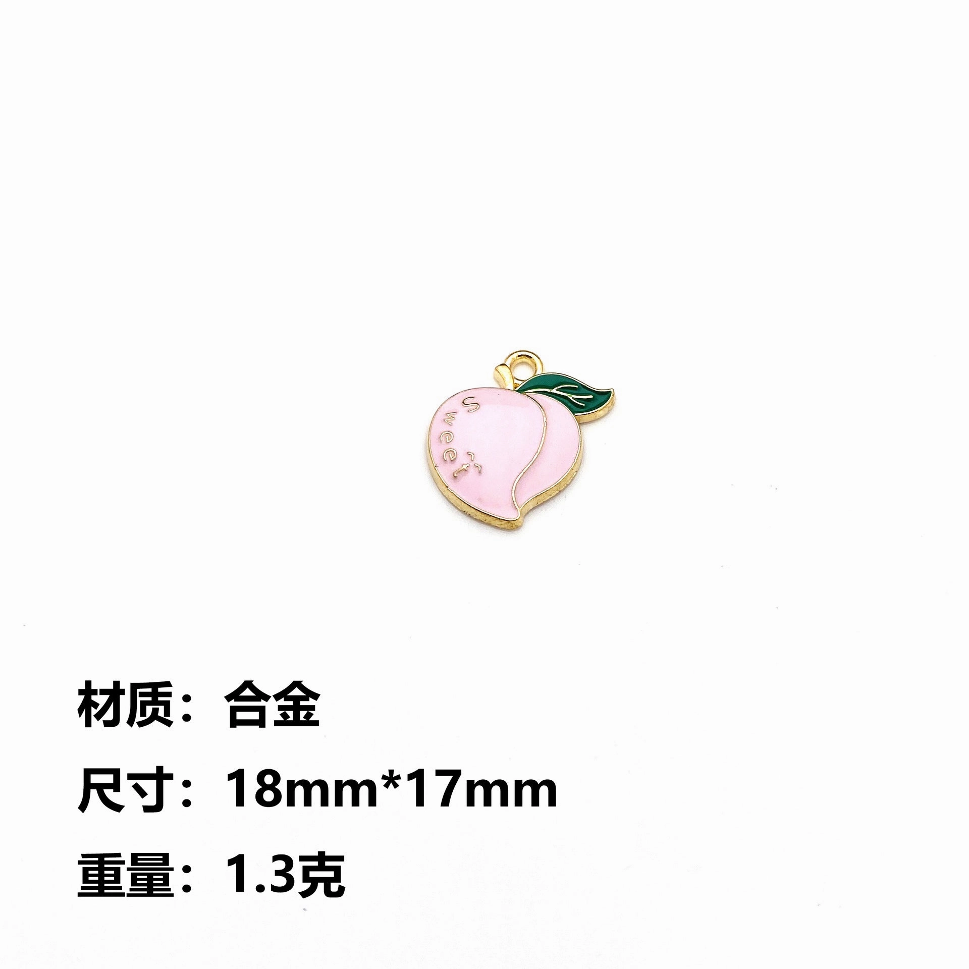 Wholesale 10pcs Cute Cartoon Fruit Letter DIY Alloy Oil Drop Keychain Pendant
