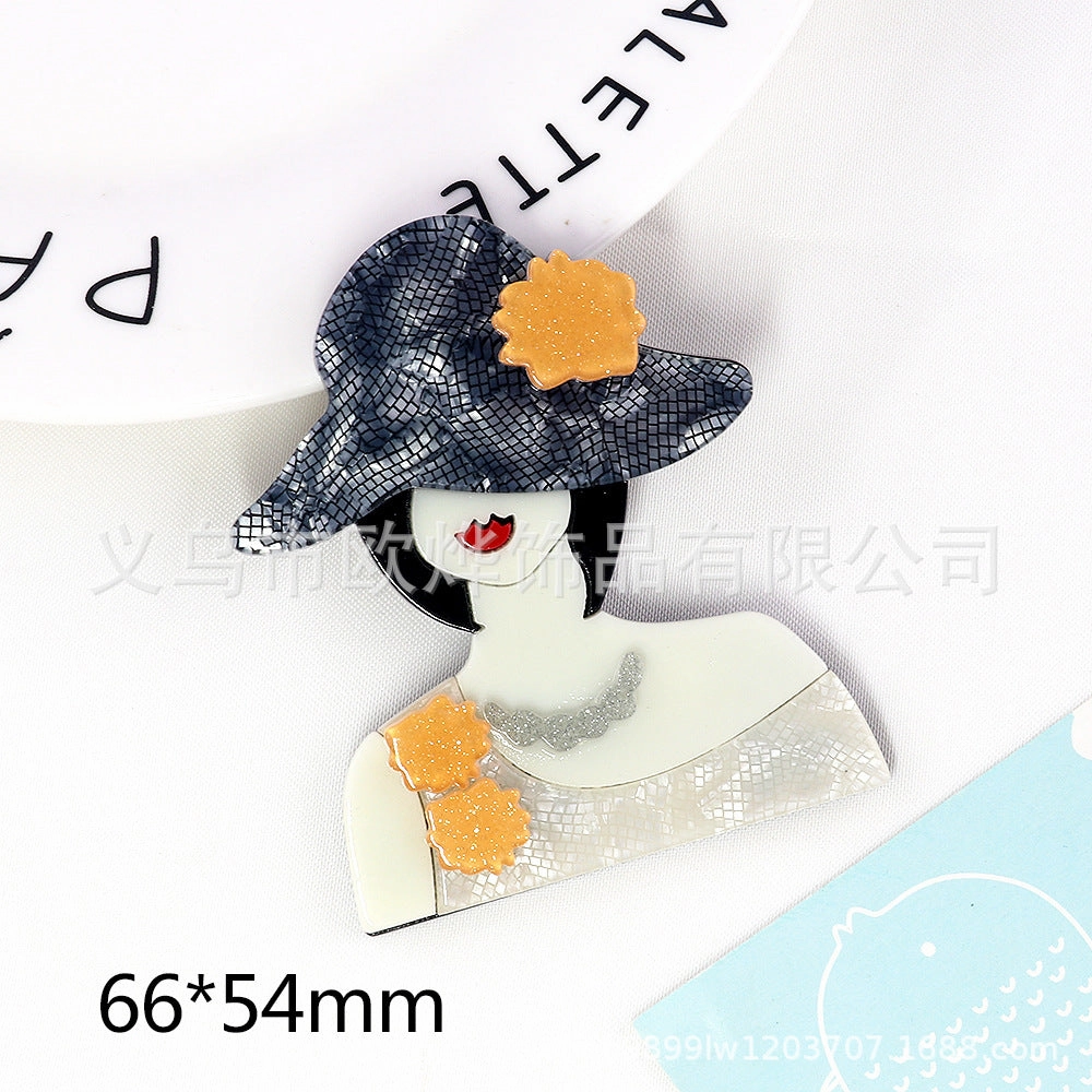 Wholesale 10pcs cute glasses girls women diy acrylic brooch accessories clothes bag badge