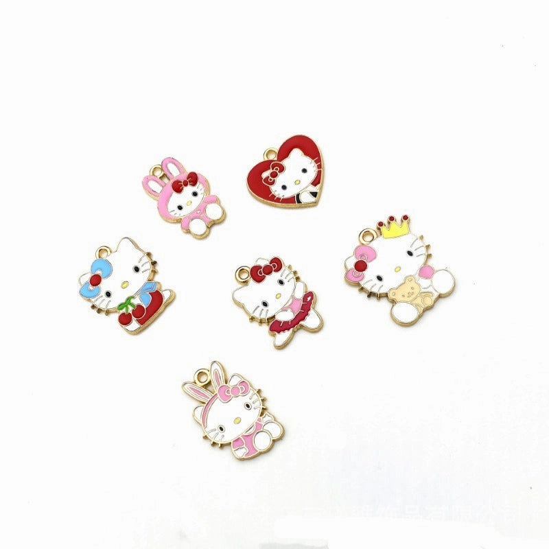 Wholesale 10pcs Cute Kitten Cartoon Alloy Oil Drop Diy Pendant