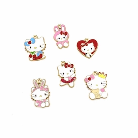 Wholesale 10pcs Cute Kitten Cartoon Alloy Oil Drop Diy Pendant