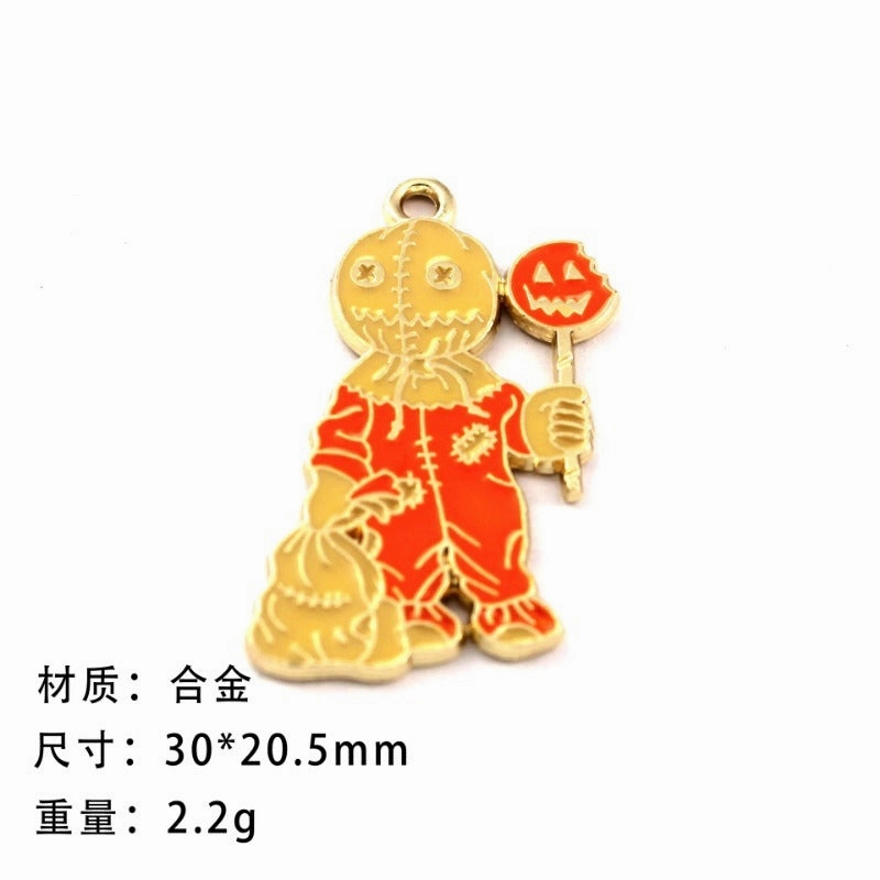 Wholesale 10pcs Funny Skull Ghost Cartoon DIY Alloy Oil Drop Pendant