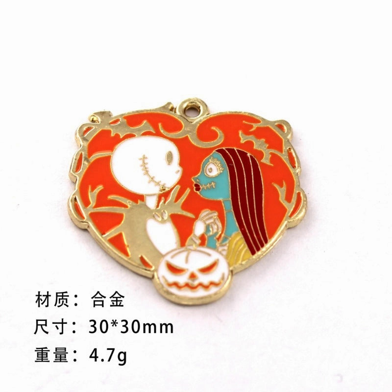 Wholesale 10pcs Funny Skull Ghost Cartoon DIY Alloy Oil Drop Pendant