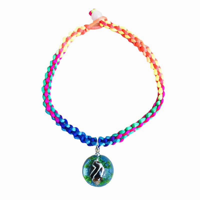 Wholesale 10PCS Handwoven Colorful Rope Amber Starfish Resin Bracelet