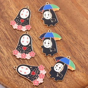 Wholesale 10pcs Japanese Cartoon DIY Alloy Oil Drop Pendant