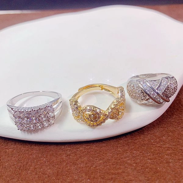 Wholesale 10pcs Light Luxury Temperament Micro-set Zircon Ring