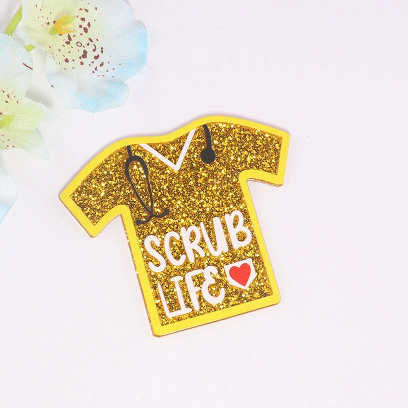 Wholesale 10pcs loose powder cartoon nurse clothes letter bag jewelry acrylic pin cute DIY patch accessories