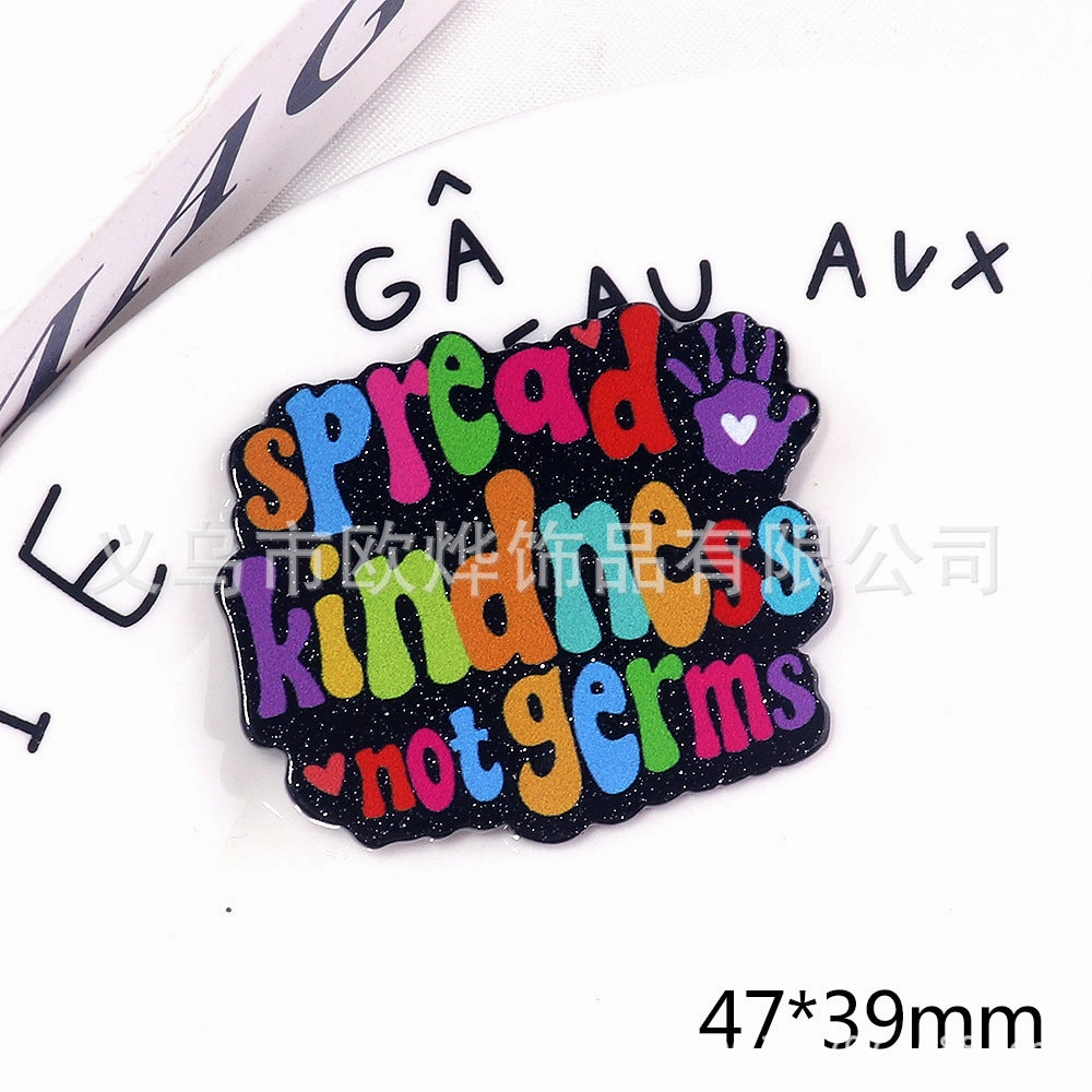 Wholesale 10pcs loose powder cartoon nurse clothes letters acrylic DIY patch accessories