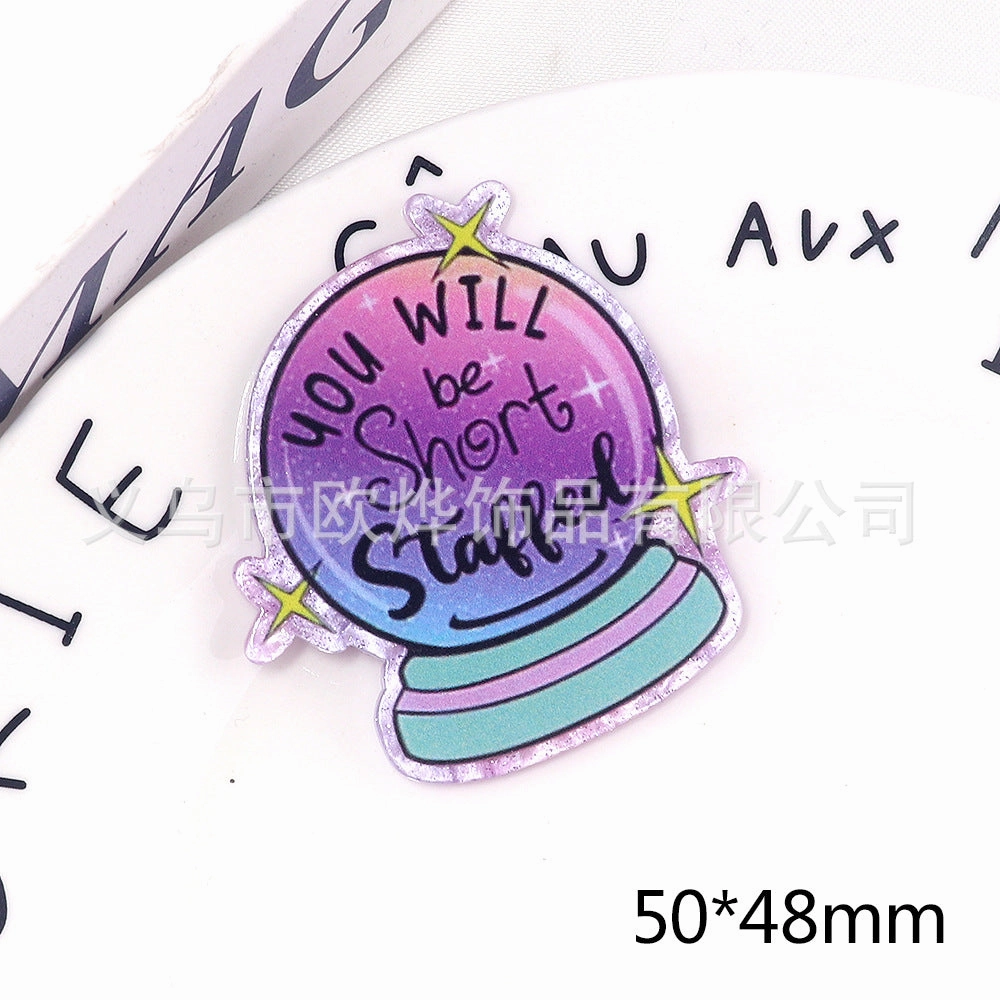 Wholesale 10pcs loose powder cartoon nurse clothes letters acrylic DIY patch accessories