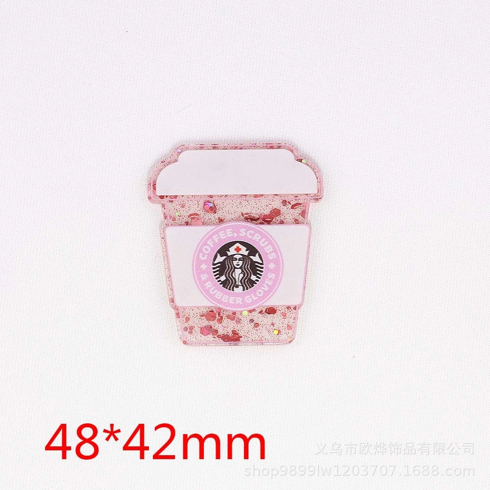 Wholesale 10pcs loose powder cartoon organ beverage bottle personalized bag jewelry acrylic pin cute DIY patch