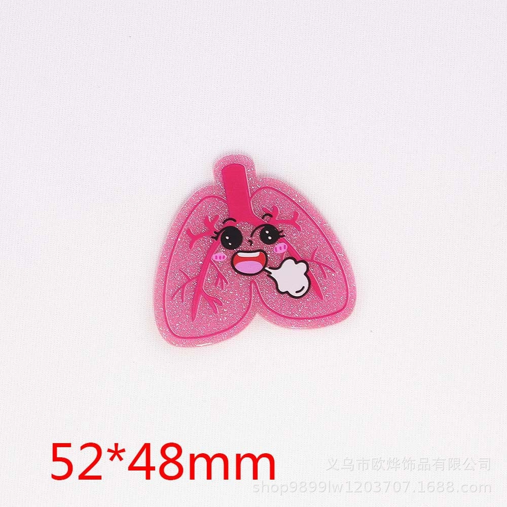 Wholesale 10pcs loose powder cartoon organ beverage bottle personalized bag jewelry acrylic pin cute DIY patch