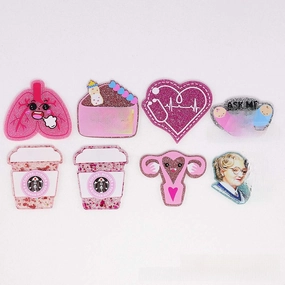 Wholesale 10pcs loose powder cartoon organ beverage bottle personalized bag jewelry acrylic pin cute DIY patch