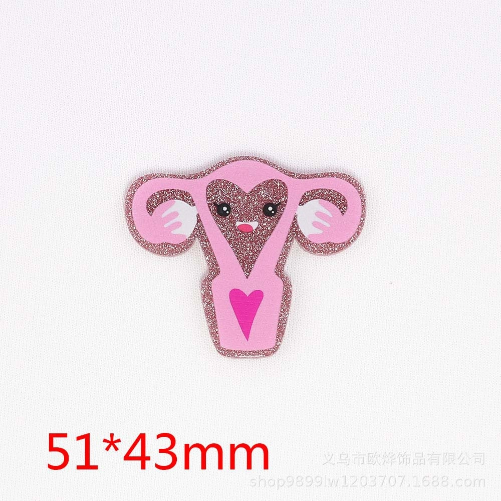 Wholesale 10pcs loose powder cartoon organ beverage bottle personalized bag jewelry acrylic pin cute DIY patch