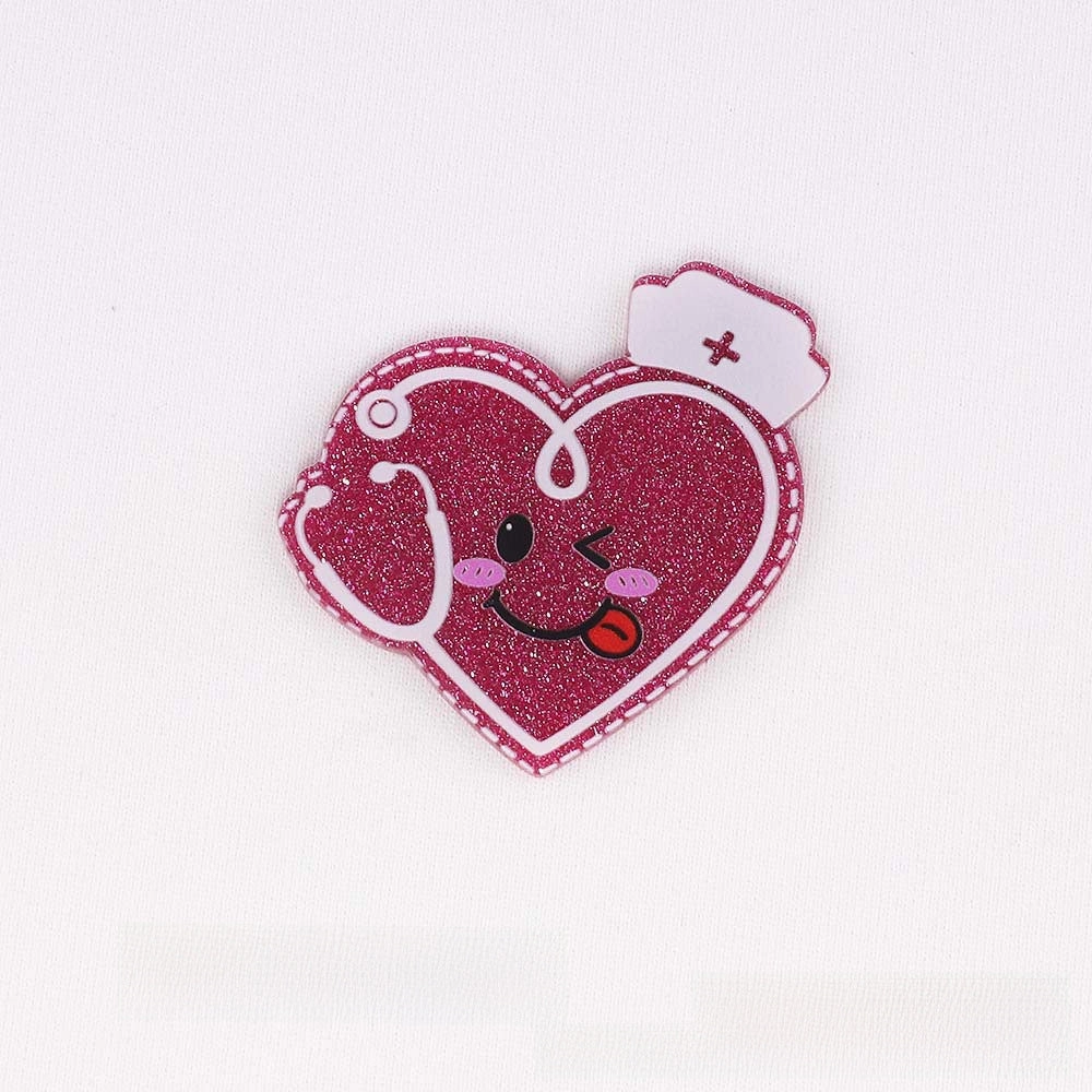 Wholesale 10pcs loose powder cartoon organ medical love bag jewelry acrylic pin DIY patch accessories