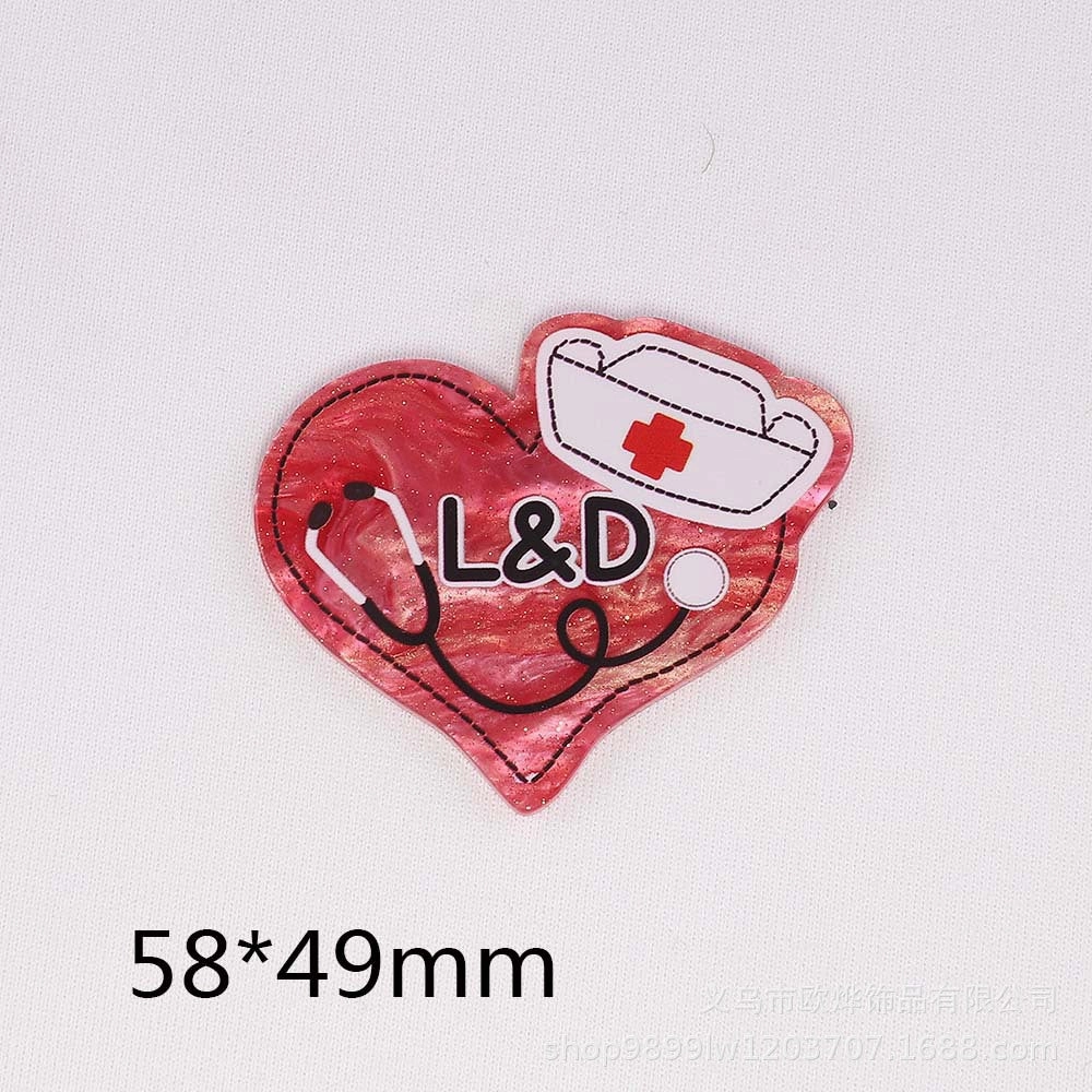 Wholesale 10pcs loose powder cartoon organ medical love bag jewelry acrylic pin DIY patch accessories