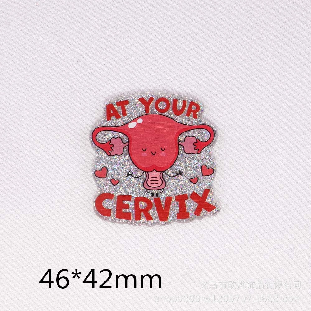 Wholesale 10pcs loose powder cartoon organ medical love bag jewelry acrylic pin DIY patch accessories