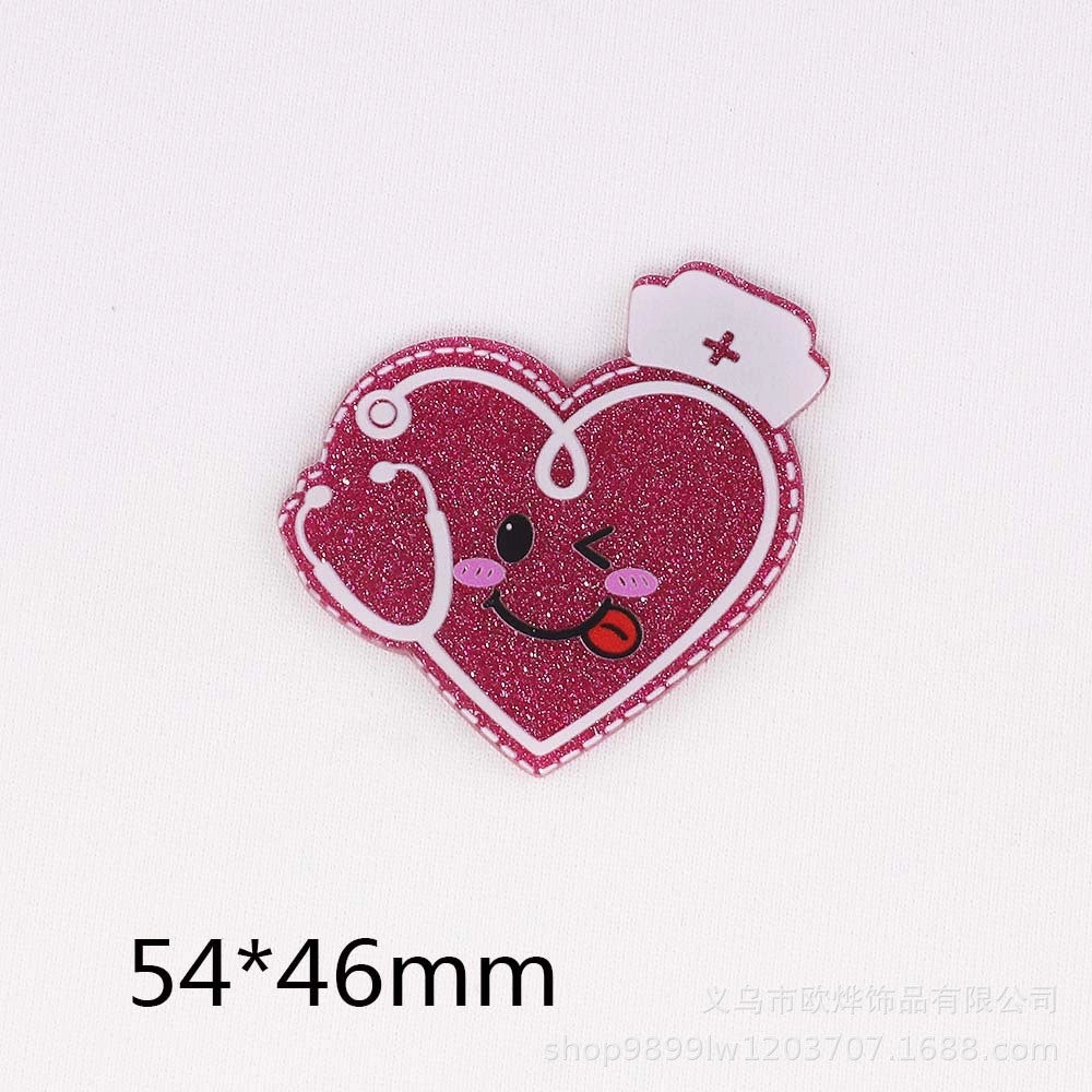 Wholesale 10pcs loose powder cartoon organ medical love bag jewelry acrylic pin DIY patch accessories