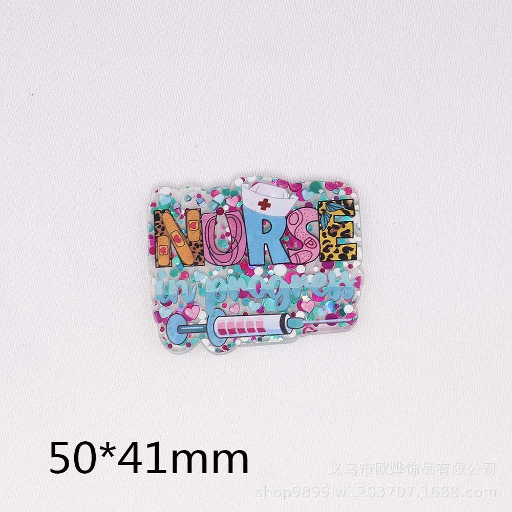 Wholesale 10pcs loose powder cartoon organ medical love bag jewelry acrylic pin DIY patch accessories