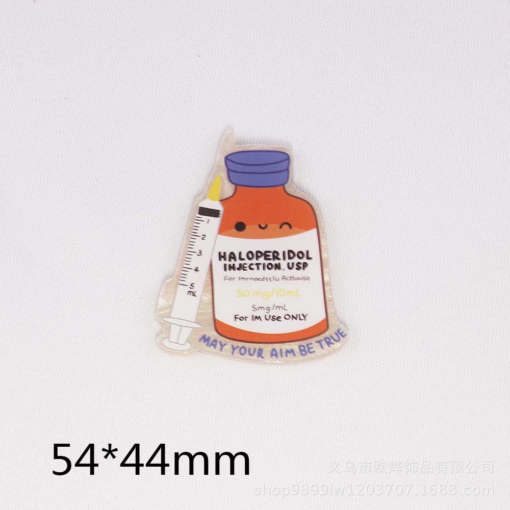 Wholesale 10pcs loose powder cartoon organ medical love bag jewelry acrylic pin DIY patch accessories