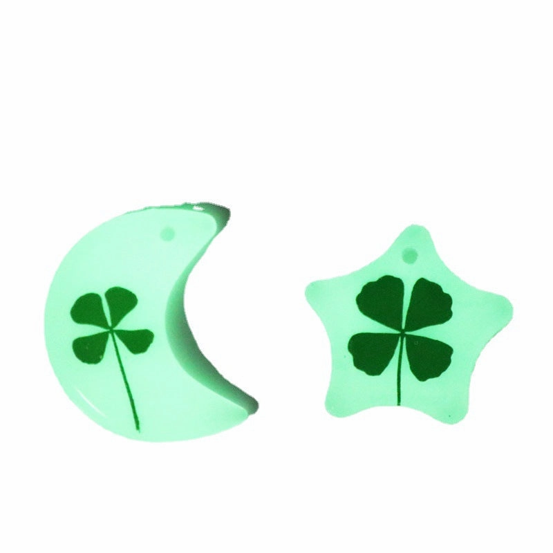 Wholesale 10pcs Luminous Four-leaf Clover Necklace Pendant Jewelry Accessories