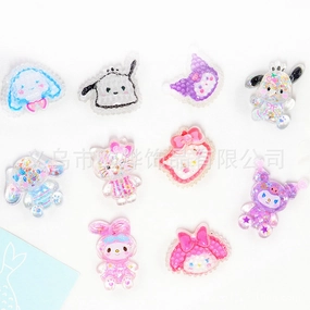 Wholesale 10pcs New Cute High Transparent Facet Sequins Resin Acrylic Pin DIY Patch Accessories OLY Exclusive