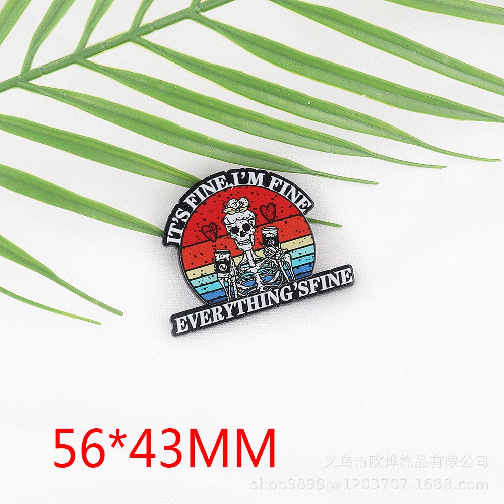 Wholesale 10pcs New loose pink cartoon organ beverage bottle personalized bag jewelry acrylic pin cute DIY patch