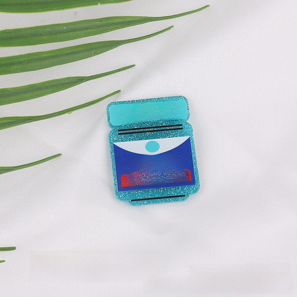 Wholesale 10pcs New loose pink cartoon organ beverage bottle personalized bag jewelry acrylic pin cute DIY patch