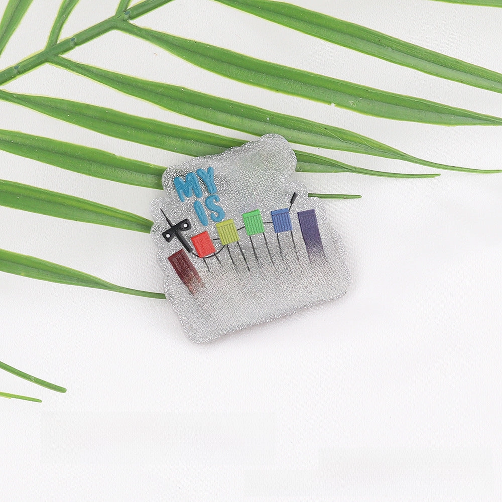 Wholesale 10pcs New loose pink cartoon organ beverage bottle personalized bag jewelry acrylic pin cute DIY patch