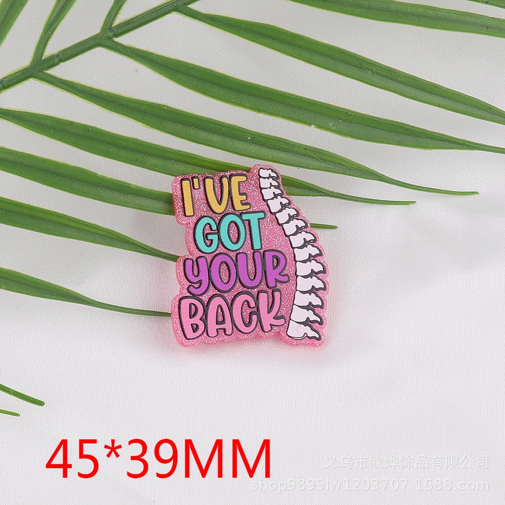 Wholesale 10pcs New loose pink cartoon organ beverage bottle personalized bag jewelry acrylic pin cute DIY patch