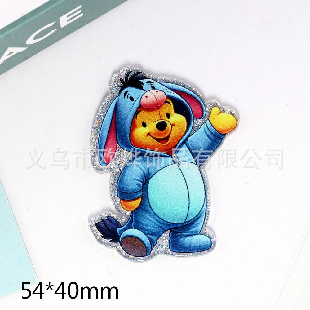 Wholesale 10pcs New loose powder cross-border cartoon nurse rabbit bear jewelry acrylic pin DIY patch accessories OLY Exclusive