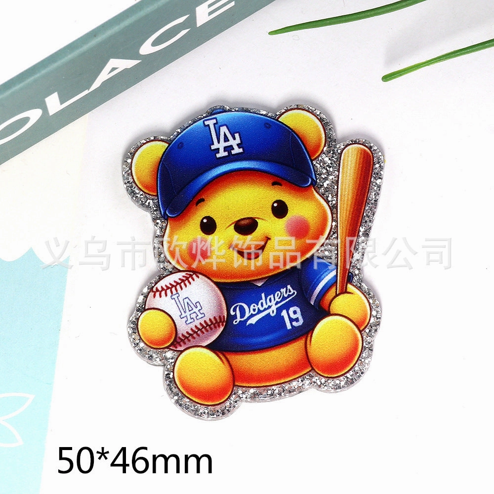 Wholesale 10pcs New loose powder cross-border cartoon nurse rabbit bear jewelry acrylic pin DIY patch accessories OLY Exclusive