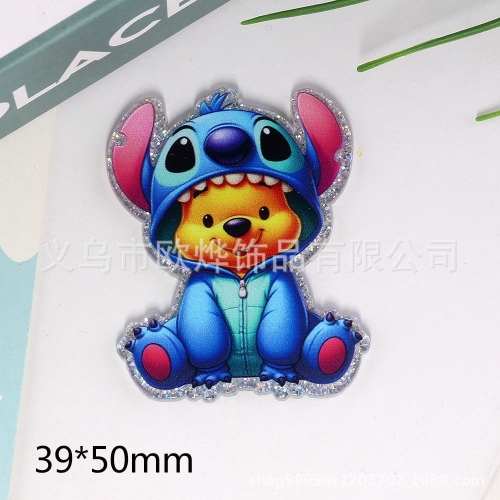 Wholesale 10pcs New loose powder cross-border cartoon nurse rabbit bear jewelry acrylic pin DIY patch accessories OLY Exclusive