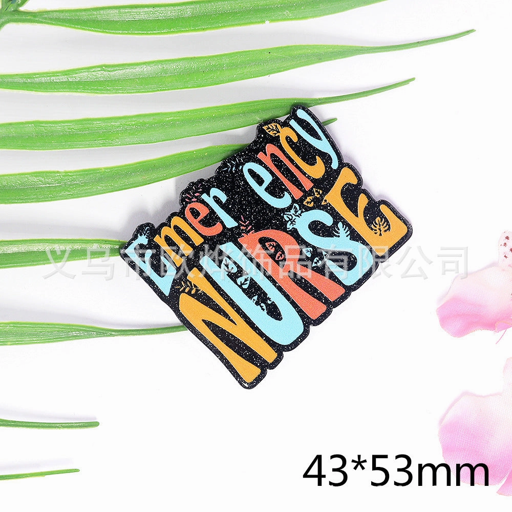 Wholesale 10pcs New powder cross-border cartoon medical love bag accessories acrylic pin cute DIY patch accessories