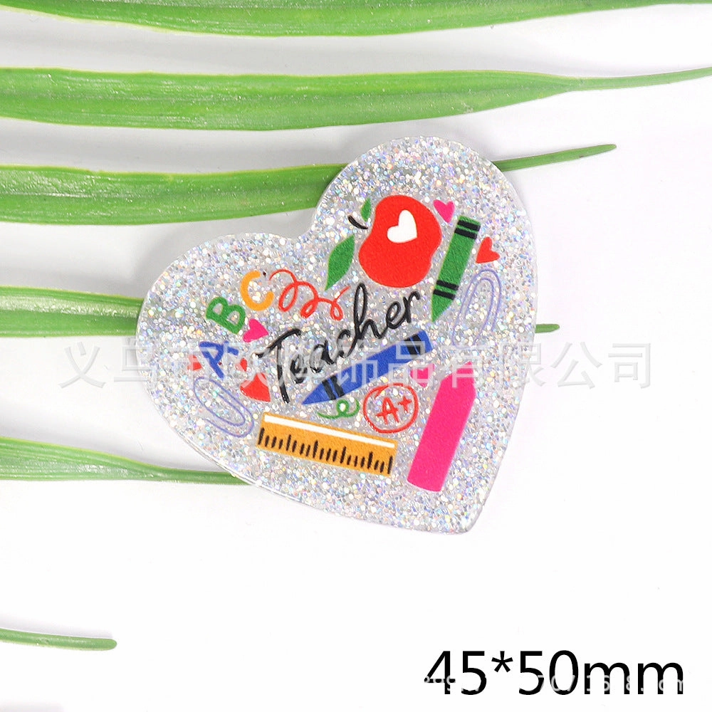 Wholesale 10pcs New powder cross-border cartoon medical love bag accessories acrylic pin cute DIY patch accessories