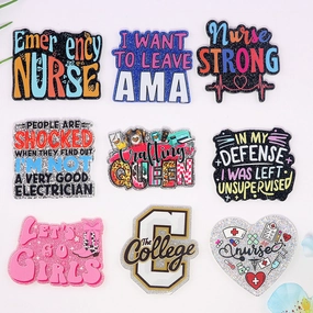 Wholesale 10pcs New powder cross-border cartoon medical love bag accessories acrylic pin cute DIY patch accessories