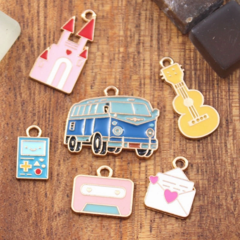Wholesale 10pcs Nostalgic Envelope Violin Diy Alloy Oil Drop Pendant