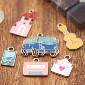 Wholesale 10pcs Nostalgic Envelope Violin Diy Alloy Oil Drop Pendant