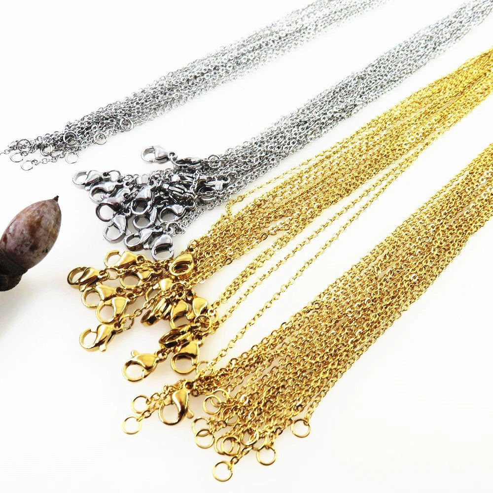 Wholesale 10PCS O-shaped Cross Stainless Steel Necklace