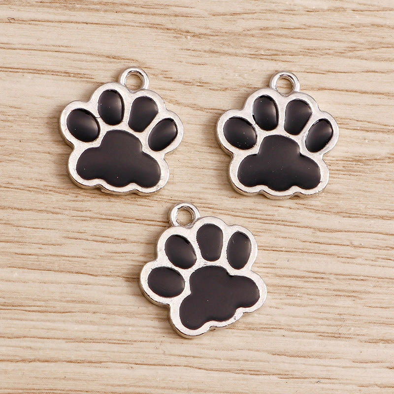 Wholesale 10pcs/pack Cartoon Cute Cat Cat Paw Print Alloy DIY Pendant Pendant