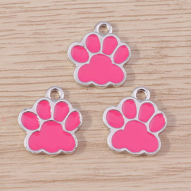 Wholesale 10pcs/pack Cartoon Cute Cat Cat Paw Print Alloy DIY Pendant Pendant