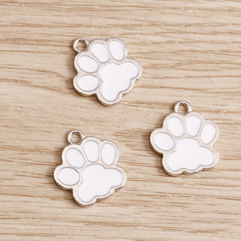 Wholesale 10pcs/pack Cartoon Cute Cat Cat Paw Print Alloy DIY Pendant Pendant