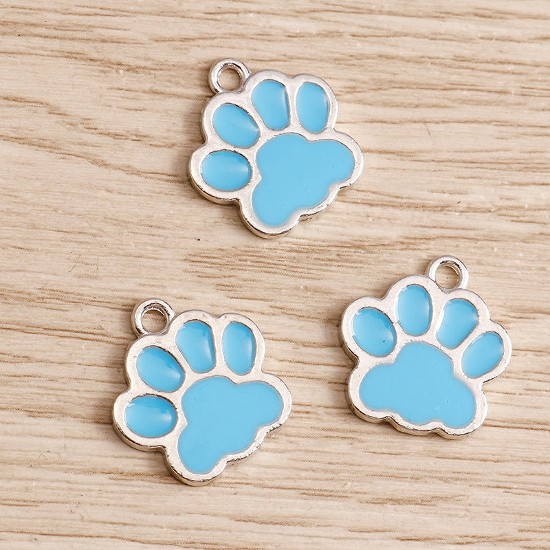 Wholesale 10pcs/pack Cartoon Cute Cat Cat Paw Print Alloy DIY Pendant Pendant