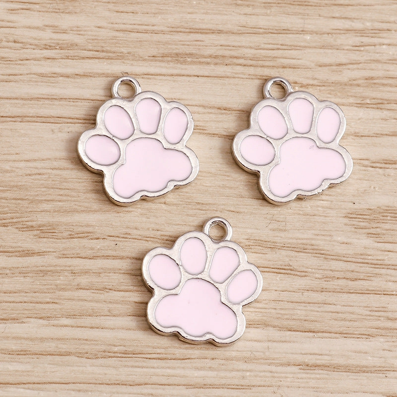 Wholesale 10pcs/pack Cartoon Cute Cat Cat Paw Print Alloy DIY Pendant Pendant