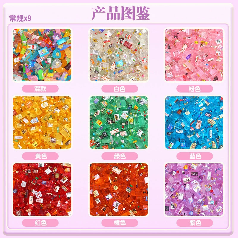 Wholesale 10pcs/pack Luminous Nightlight Small Bottle Resin Accessories Simulation Wine Bottle Beverage Bottle Ice Cube Food Play Pair Touch Surprise Blind Bag