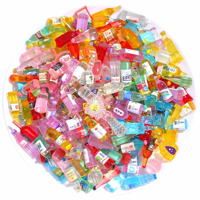 Wholesale 10pcs/pack Luminous Nightlight Small Bottle Resin Accessories Simulation Wine Bottle Beverage Bottle Ice Cube Food Play Pair Touch Surprise Blind Bag